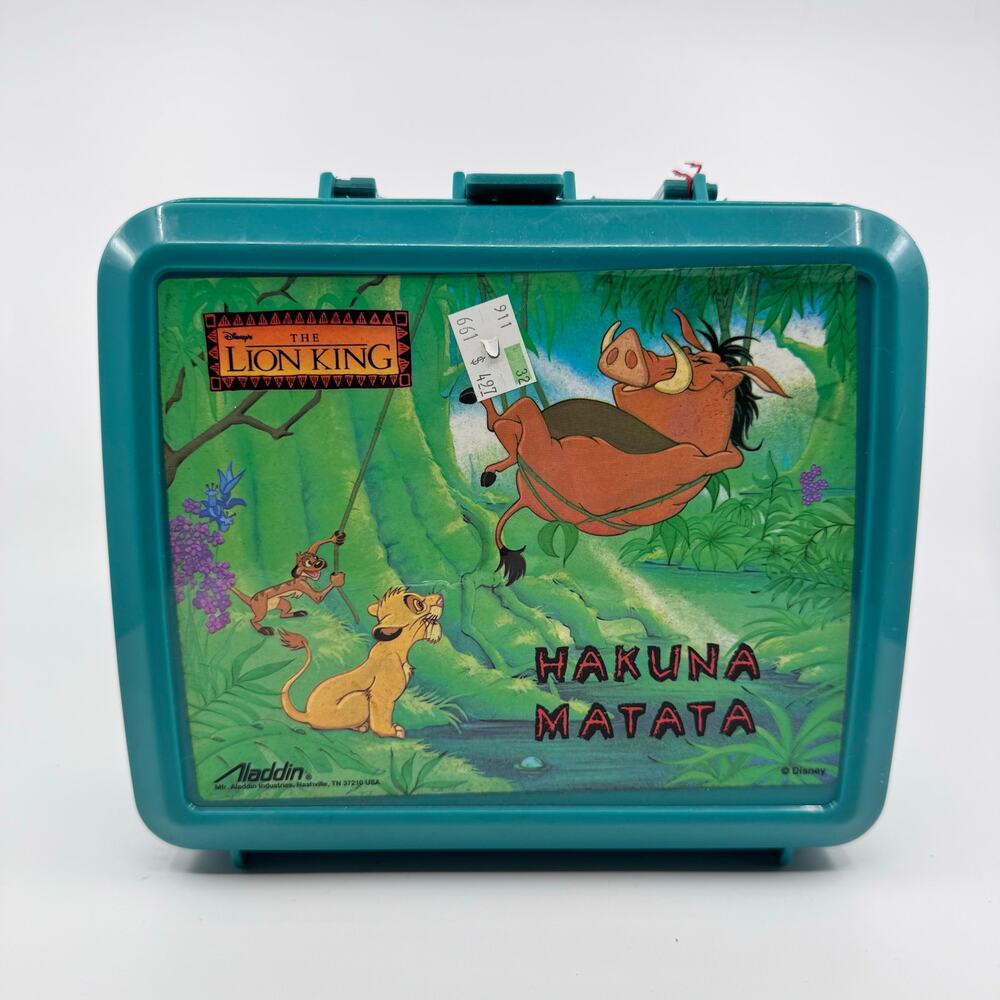 Disney Lion King Lunchbox Hakuna Matata Timon Pumbaa Simba Aladdin 90s Retro VTG